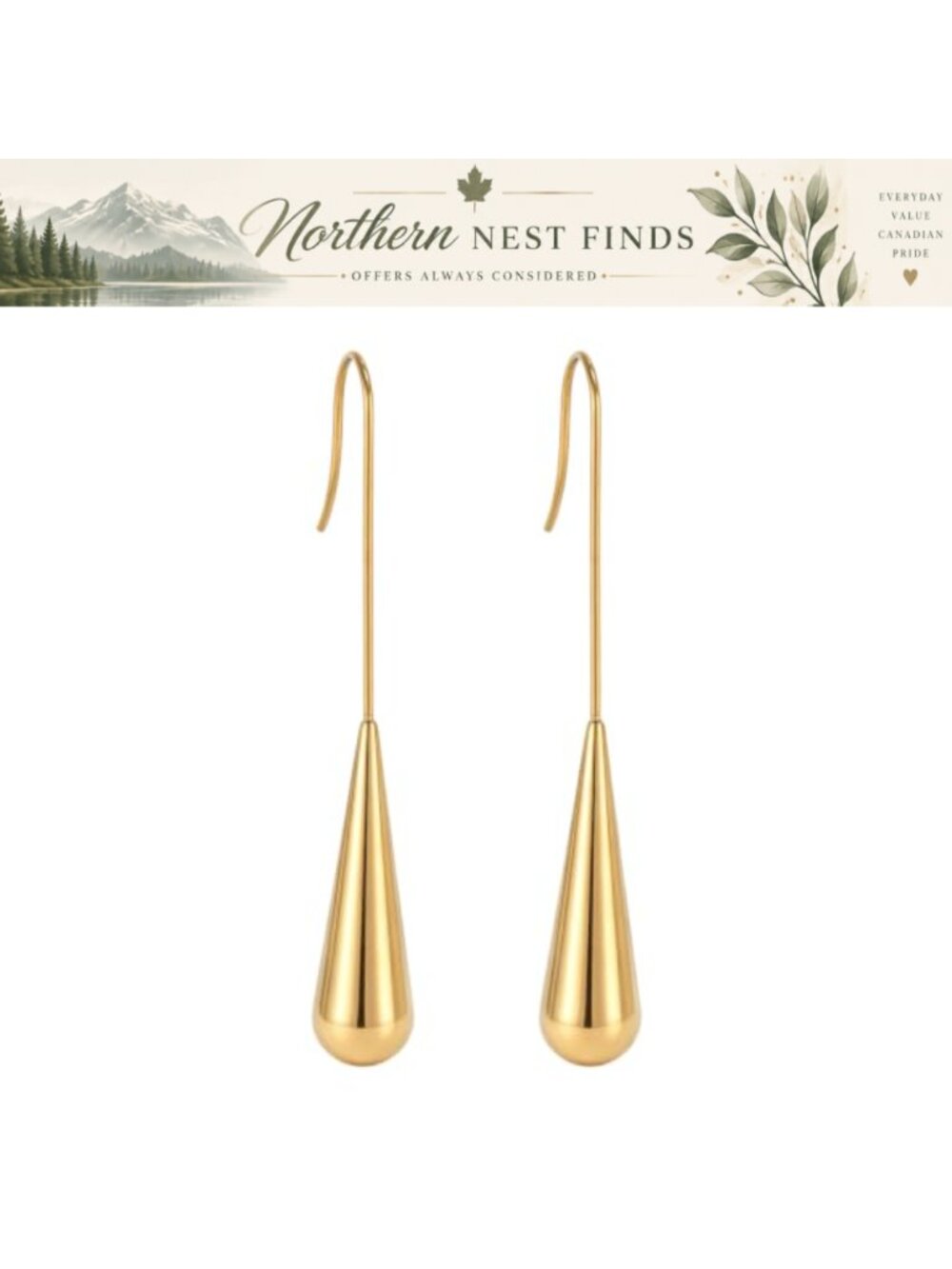 Mikovivi Stainless Steel Teardrop Dangle Earrings for Women